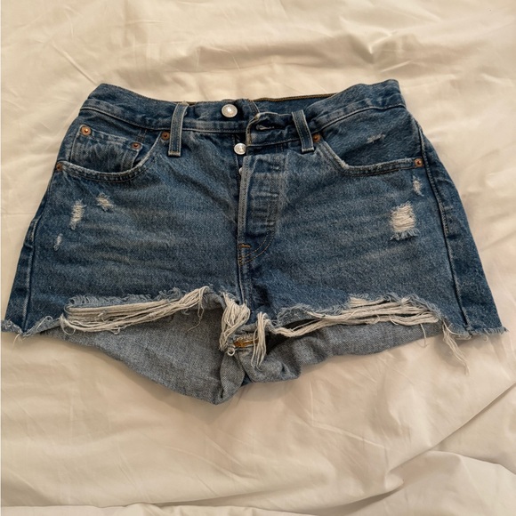 Distressed Denim Women Shorts - Picture 1 of 14